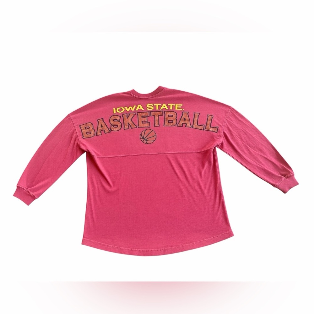 1990s/Y2K Spirit Jersey Iowa State‎ Basketball 100% Cotton Drop Shoulder Shirt